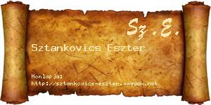 Sztankovics Eszter névjegykártya